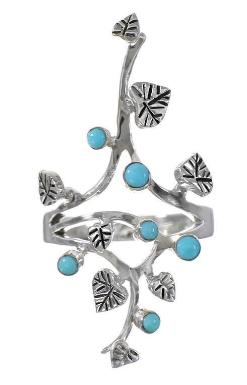 Authentic Sterling Silver Turquoise Southwestern Ring Size 7-3/4 YX94093